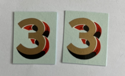 LNER Number �3� Gold shaded Red/Black