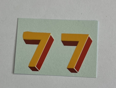 LNER Number �7� Gold Yellow shaded Red/ Brown