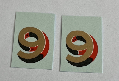 LNER Number �9� Gold shaded Red/Black