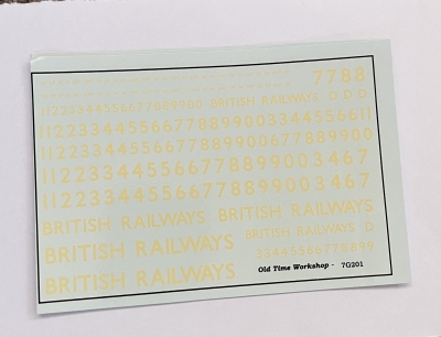 BR steam loco numbering set (cream) 1948)