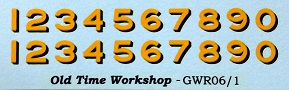 GWR Bufferbeam Numerals (GWR06/1)