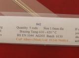 455 1.0mm Ø x 500mm (55%) Silver Solder (5 Rods) 455 1.0mm Ø x 500mm (55%) Silver Solder (5 Rods)